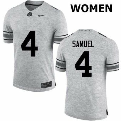 NCAA Ohio State Buckeyes Women's #4 Curtis Samuel Gray Nike Football College Jersey XFD2345YA